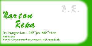 marton repa business card